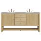 James Martin Vanities Marigot 72" Double Vanity in Sun-washed Oak with 3 cm Eternal Jasmine Pearl Quartz Top, , large