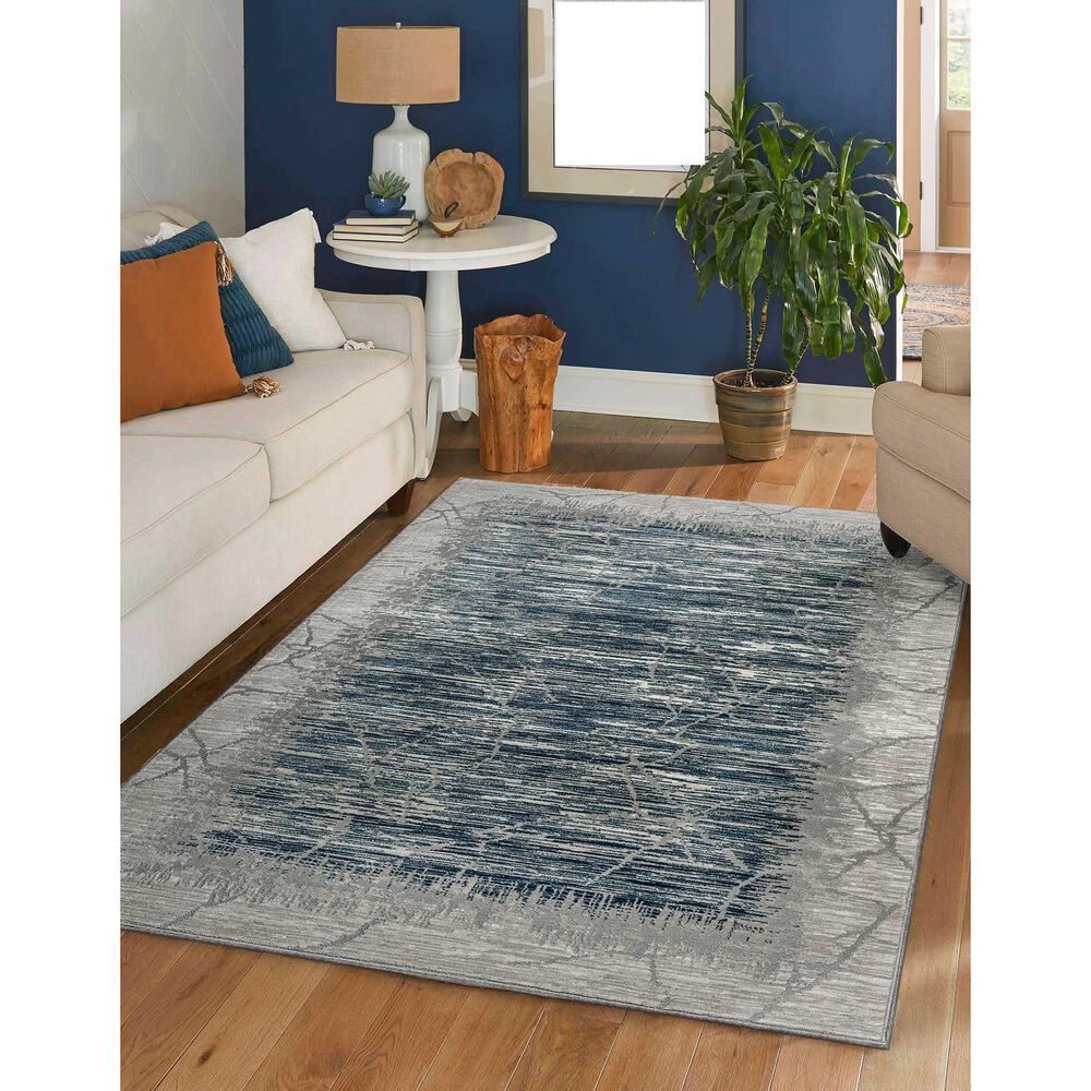 Radici USA Davide Abstract 7&#39;10&quot; x 10&#39;6&quot; Blue Area Rug, , large