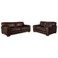 Bordeaux & Co Maxi Stationary Leather Sofa and Loveseat Set in Madison Espresso, , large