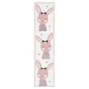 Safavieh Carousel CRK166 2" x 8" Ivory and Pink Kids Runner, , large