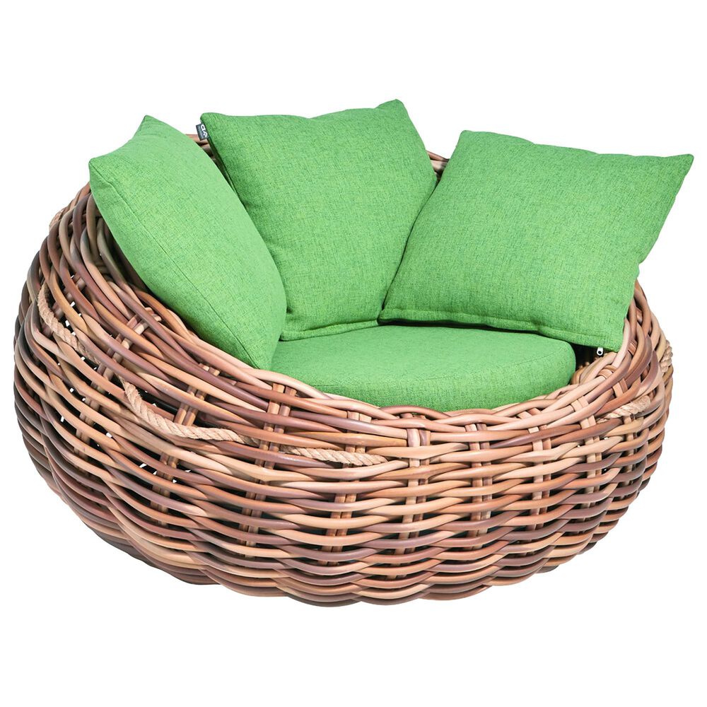 Alfresco Home Cocoon Wicker Lounge Chair in Natural Oak, , large