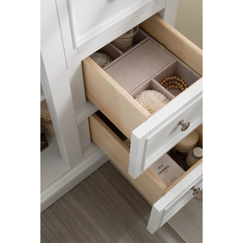 James Martin Vanities De Soto 30&quot; Single Bathroom Vanity in Bright White with 3 cm Eternal Jasmine Pearl Quartz Top and Rectangular Sink, , large