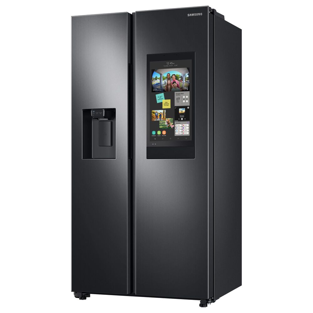 Samsung 22 Cu Ft Side By Side Refrigerator With Touch Screen Family Hub In Black Stainless Steel Nebraska Furniture Mart