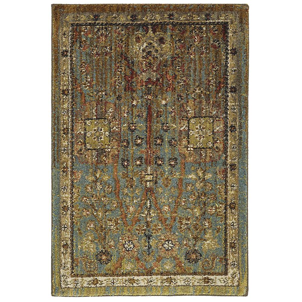 Karastan Spice Market 90668-50123 2" x 3" Myanmar Aquamarine Area Rug, , large