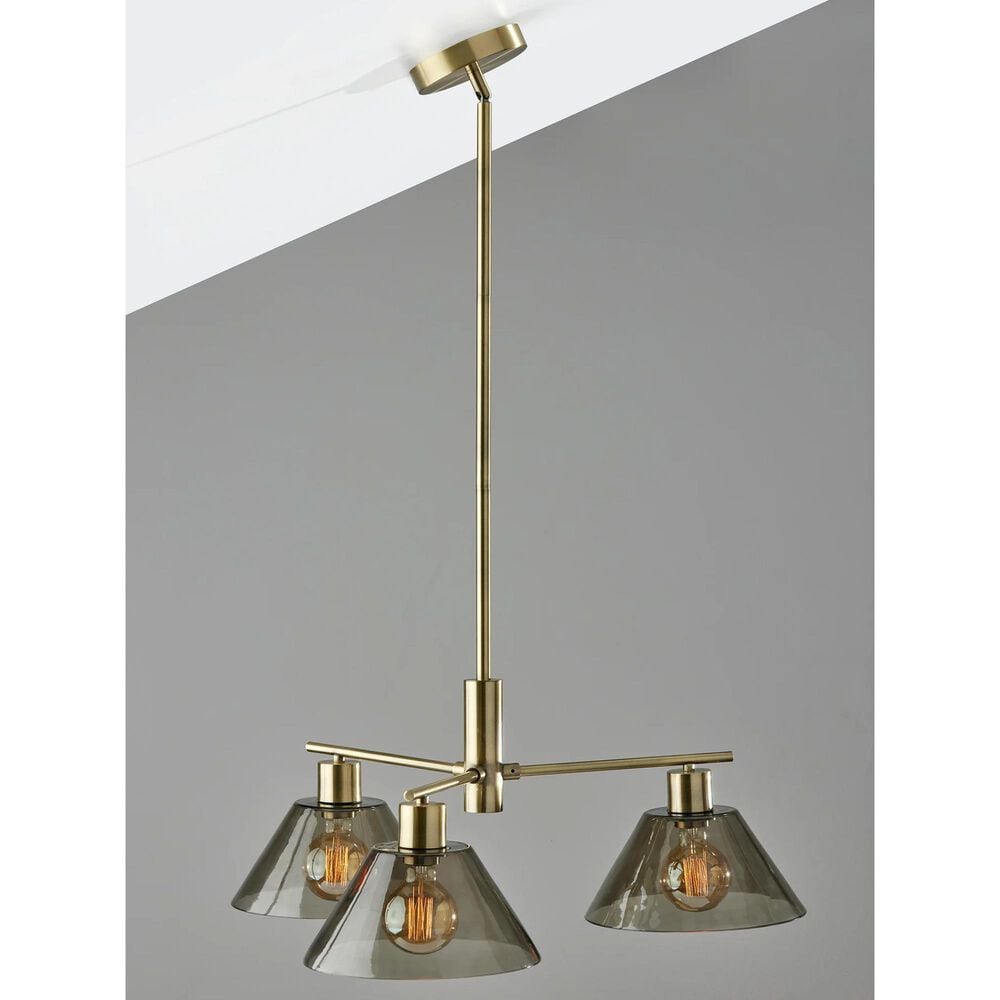 Adesso Zoe 3-Light Chandelier in Antique Brass, , large