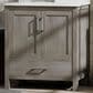 Lexora Home Jacques 30" Single Bathroom Vanity in Distressed Grey with 2 cm White Quartz Top and Rectangular Sink, , large