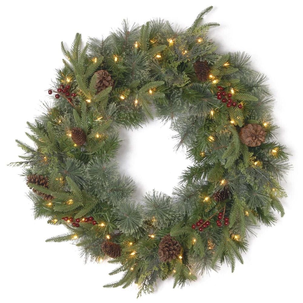 National Tree 24" Colonial Wreath with Battery Operated Dual Color LED Lights, , large