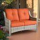 HOMLUX Outdoor Rattan Loveseat with Ergonomic in Orange, , large
