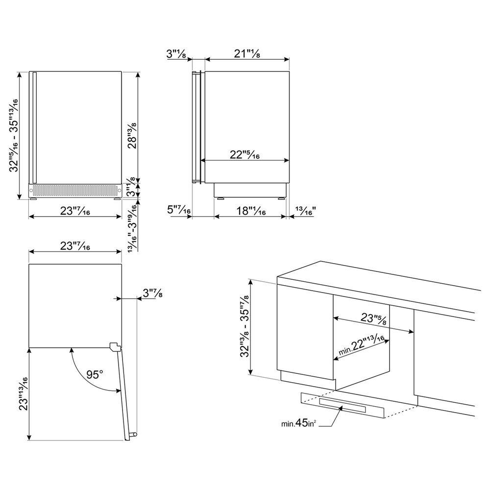 SMEG 38 Bottle Built-In Wine Cooler in Stainless Steel, , large