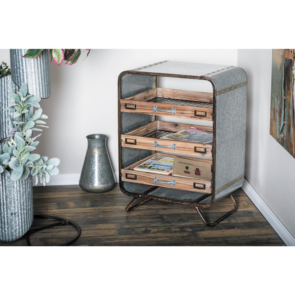 Uma Enterprises Industrial Chest in Brown and Gray, , large