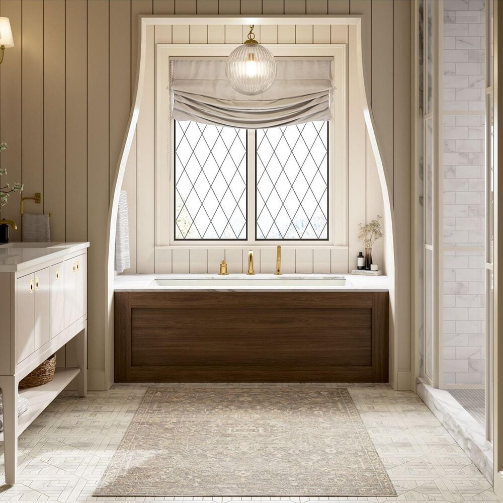 Kohler Seagrove 60" Double Bathroom Vanity in Light Clay with 3 cm White Quartz Top and Rectangular Sinks, , large