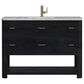 James Martin Vanities Lucian 48" Single Vanity in Carbon Oak with 3 cm Victorian Silver Quartz Top, , large