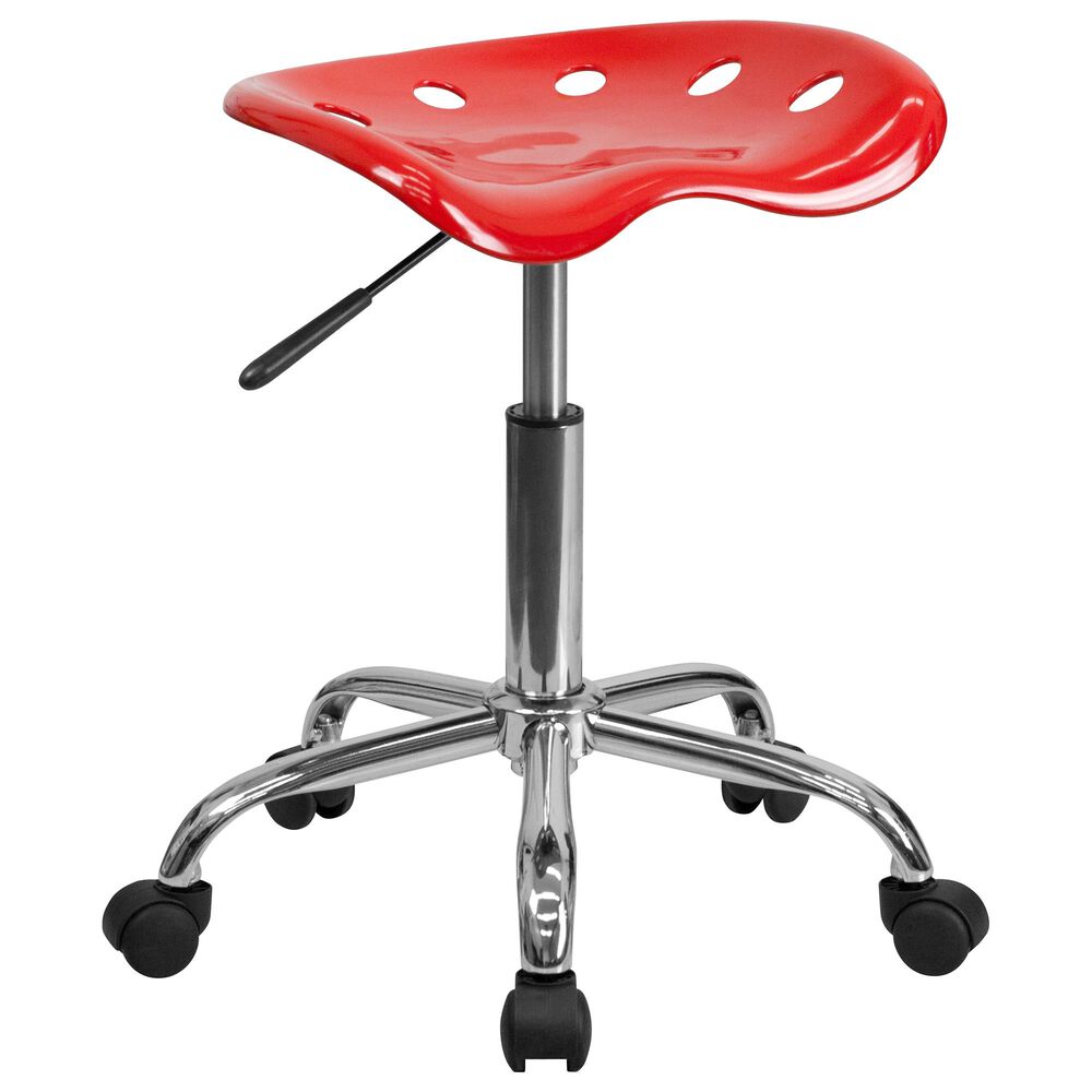 Flash Furniture Vibrant Tractor Seat Stool in Red, , large