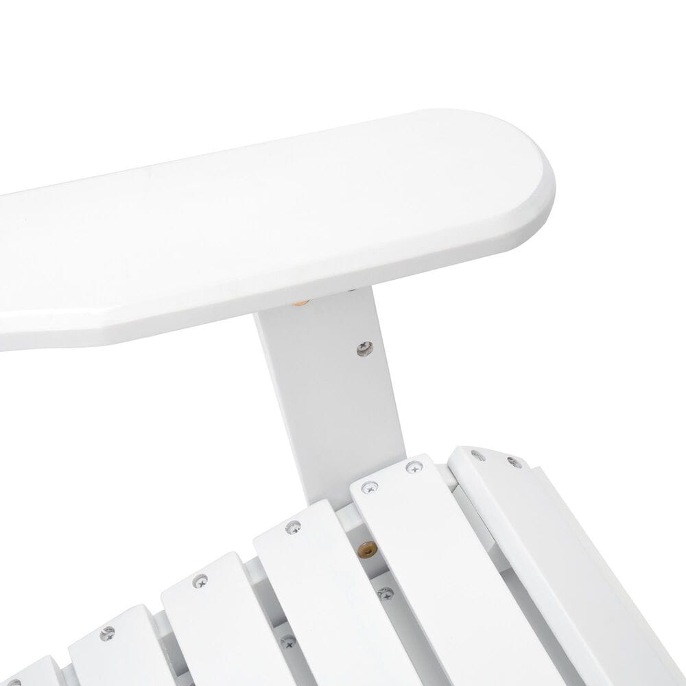 Hearth and Haven Maliu Outdoor Folding Adirondack Chair with Extendable Leg in White, , large