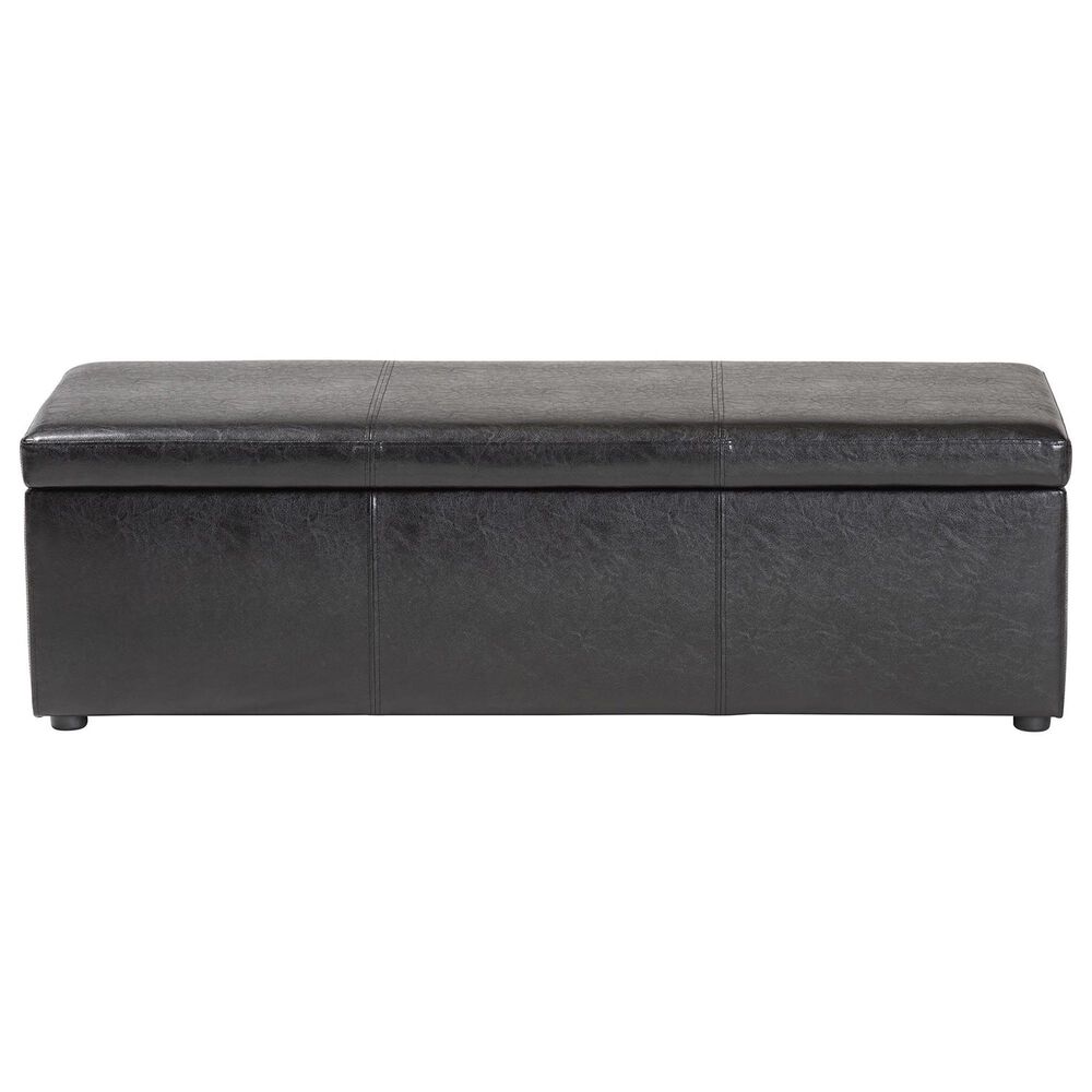 Baxton Studio Dennehy Storage Ottoman in Black, , large