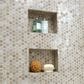 Dal-Tile Uptown Glass Frost Moka 1" x 1" Hexagon on 12" x 12" Glass Mosaic Sheet, , large