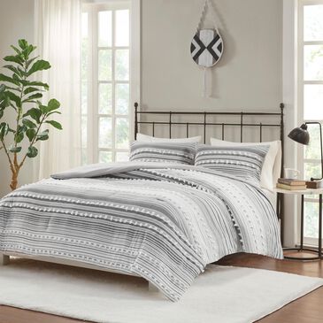 Hampton Park Elisa King Mini Comforter Set in Black and White, , large