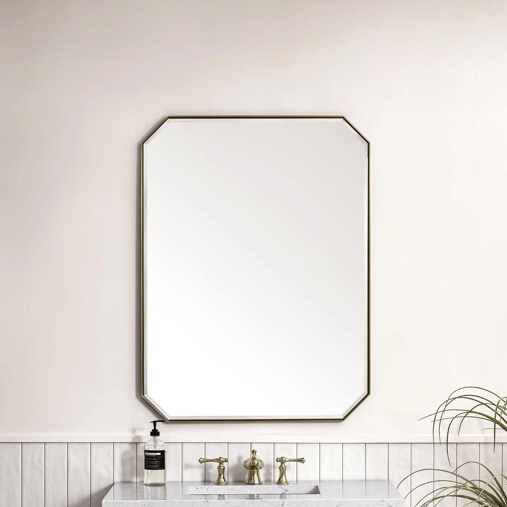 James Martin Vanities Rohe 30&quot; Octagonal Mirror in Champagne Brass, , large