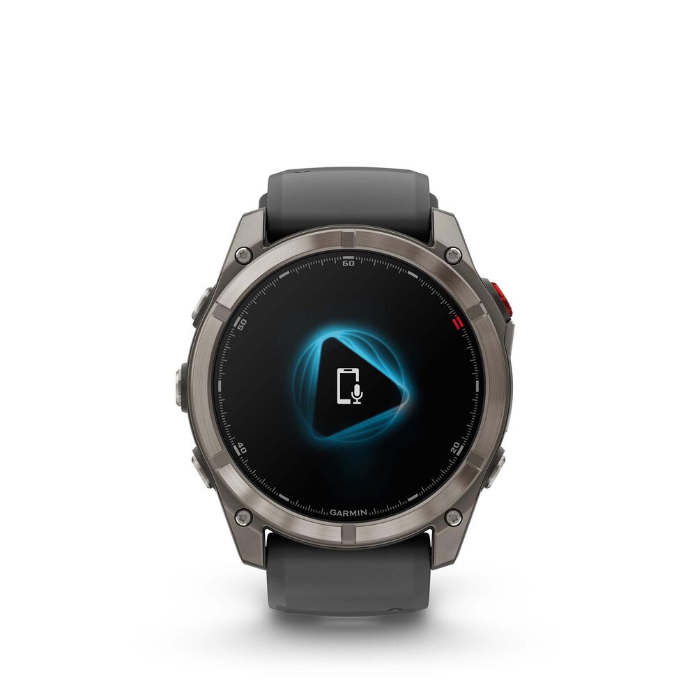 Garmin Fenix 8 Pro Sapphire AMOLED Smartwatch 51mm Titanium Case with Graphite Black Silicone Band, , large