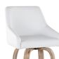 LumiSource Hannah Swivel Counter Stool with White Faux Leather Upholstery in Whitewashed and Black (Set of 2), , large
