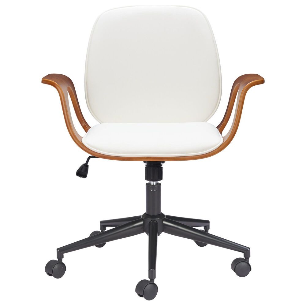 Zuo Modern Ali Office Chair in Black and Walnut, , large