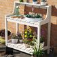 HOMLUX Outdoor Storage Potting Bench in White, , large