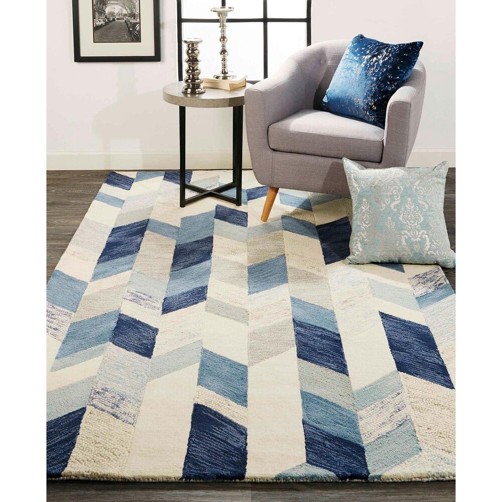 Feizy Arazad 9&#39;6&quot; x 13&#39;6&quot; Blue and Ivory Area Rug, , large