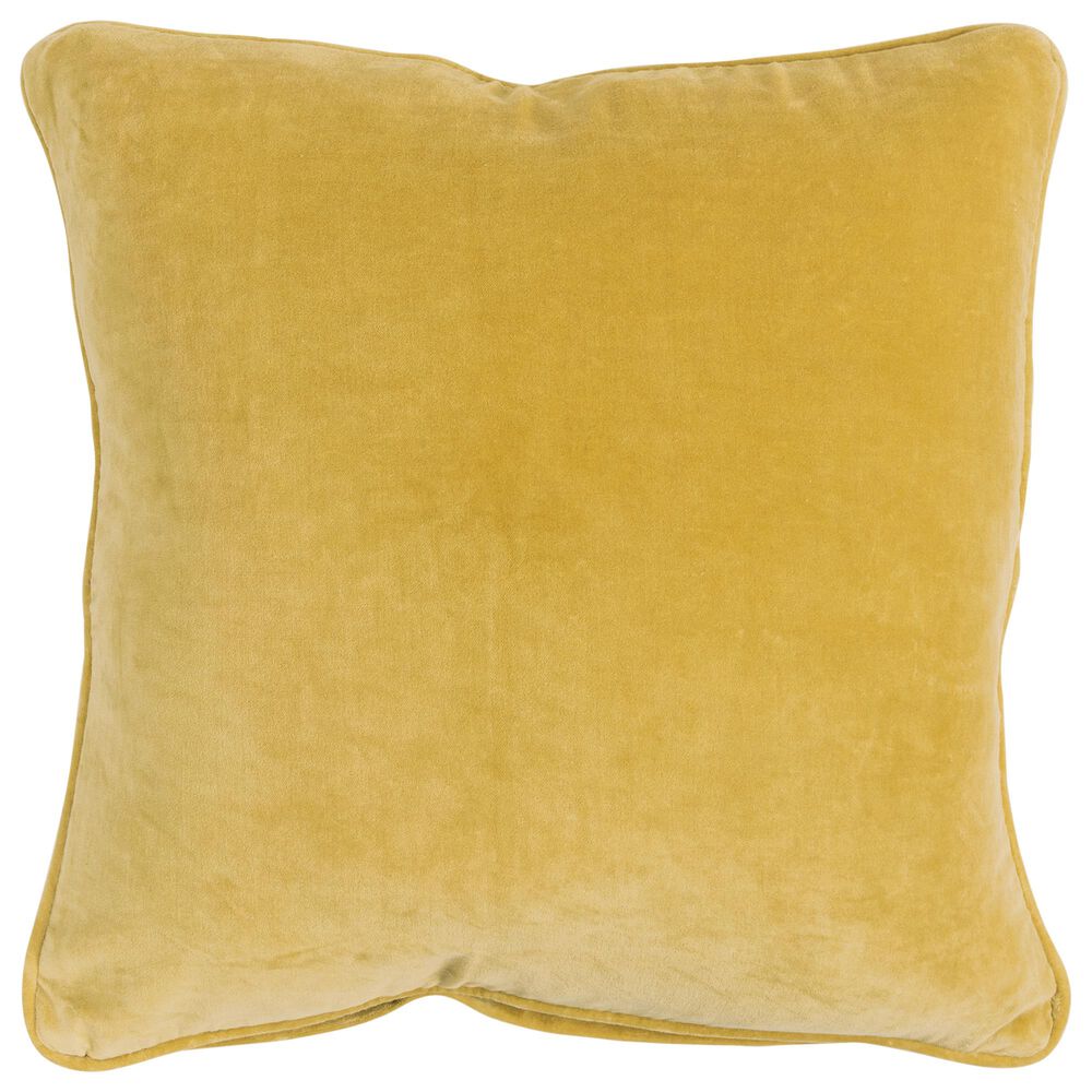 Rizzy Home Solid 20" Poly Filled Pillow in Gold, , large
