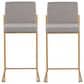 Lumisource Fuji Counter Stool with Grey Cushion in Gold Finish (Set of 2), , large