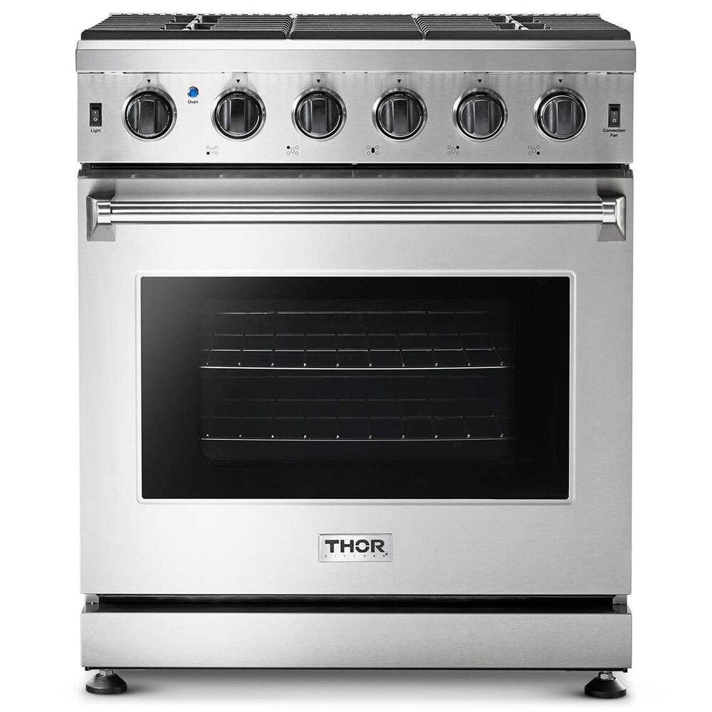Thor Kitchen 30" Freestanding Professional Liquid Propane Range with Storage Drawer in Stainless Steel, , large