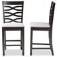 Baxton Studio Lanier Counter Height Pub Chair with Grey Cushion in Espresso Brown (Set of 2), , large