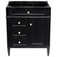 James Martin Vanities Brittany 30" Single Bathroom Vanity in Black Onyx with Single Hole 3 cm White Zeus Quartz Top and Rectangular Sink, , large