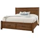 Viceray Collections Cool Rustic King Storage Plank Bed with Two Nightstands in Amber, , large