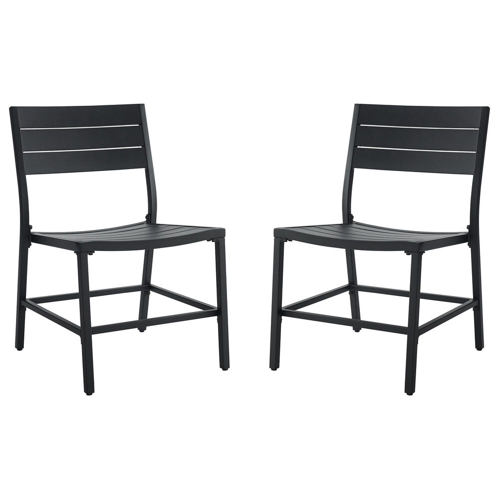 Linon Home Decor Holland Patio Side Chair in Black (Set of 2), , large