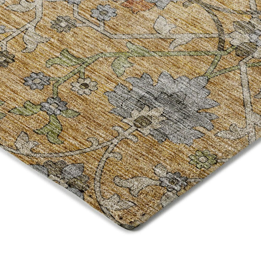 Dalyn Rug Company Silk Road Saffron, Gold, Copper, Gray, Olive and Fern 2&#39;3&quot; x 7&#39;6&quot; Runner, , large