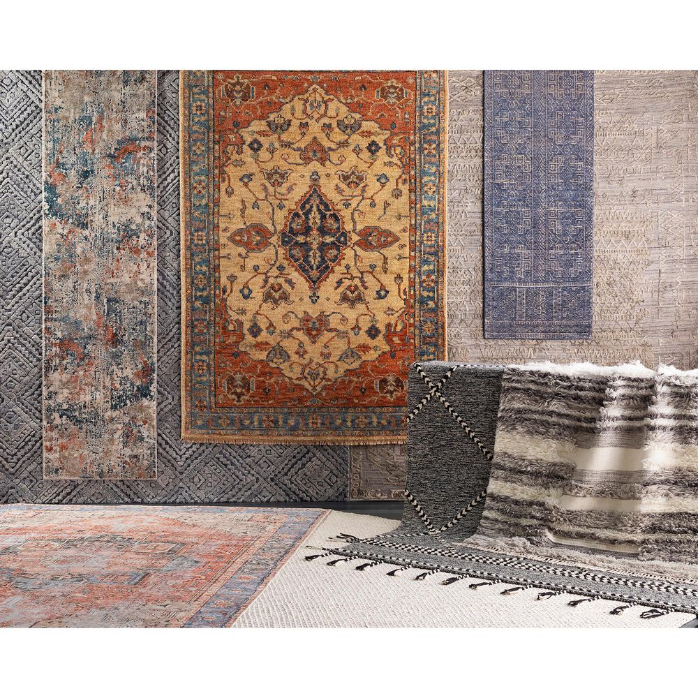 Surya Amelie AML-2309 5&#39;3&quot; x 7&#39;3&quot; Terracotta, Ivory, Butter, Black, Blush and Blue Area Rug, , large
