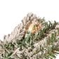 The Gerson Company 6" Pre-Lit Artificial Flocked Alpine with White Lights in Green, , large