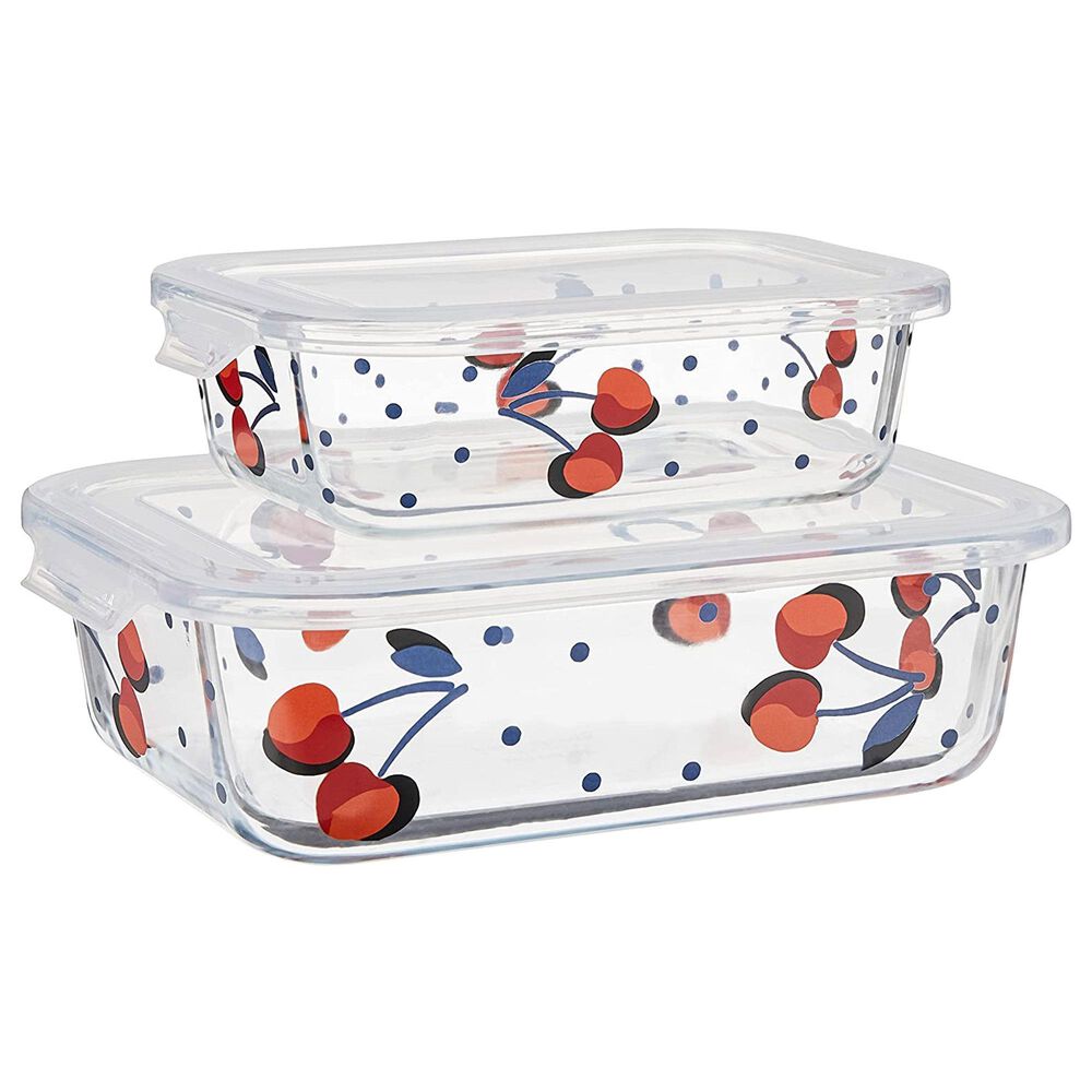 Kate Spade New York Vintage Cherry Dot 2-Piece Set Rectangular Food Storage, , large