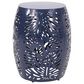 Hearth and Haven Outdoor Side Table with Tropical Palm Leaf Pattern in Navy Blue, , large