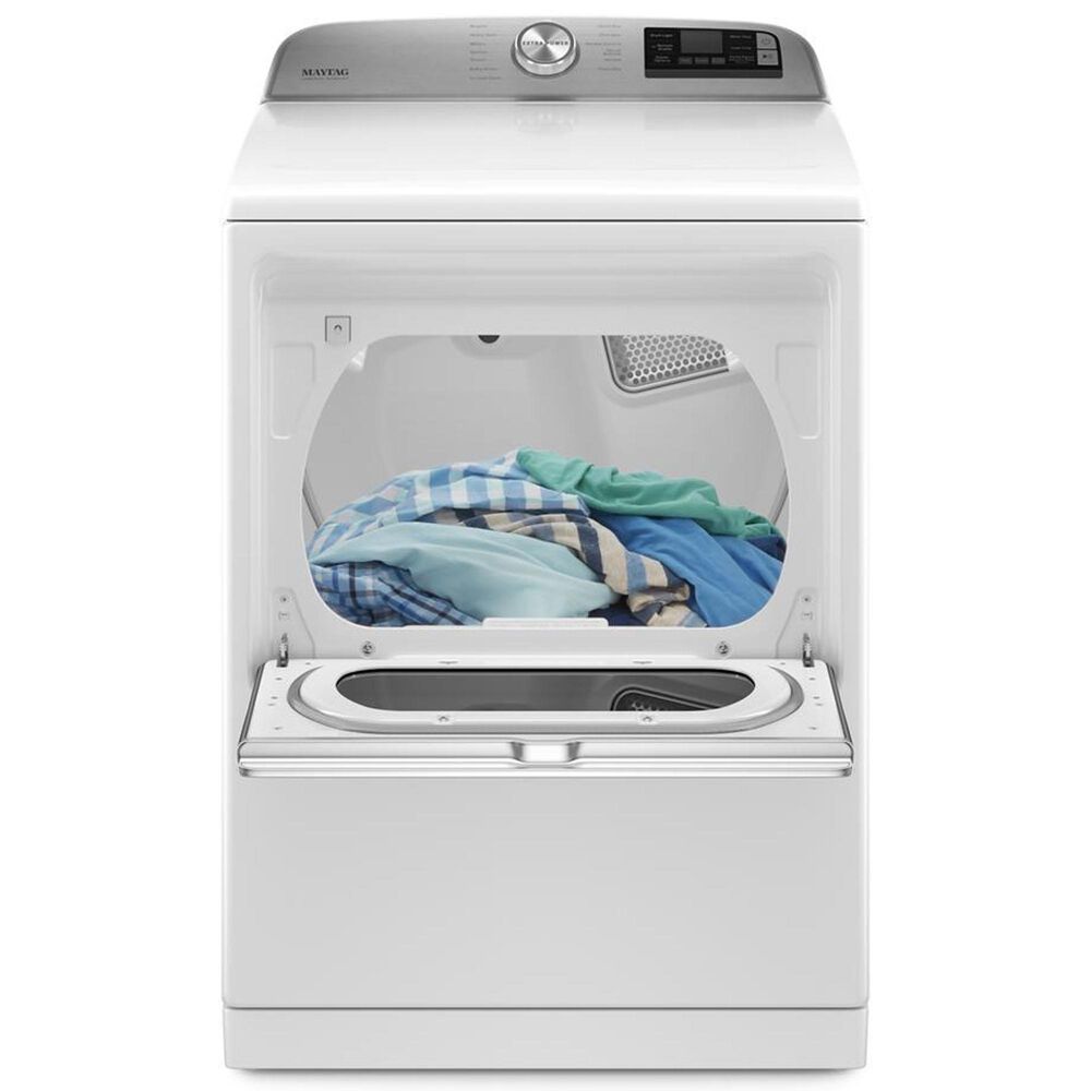 Maytag 5.3 Cu. Ft. Top Load Washer and 7.4 Cu. Ft. Electric Dryer Laundry Pair in White, , large