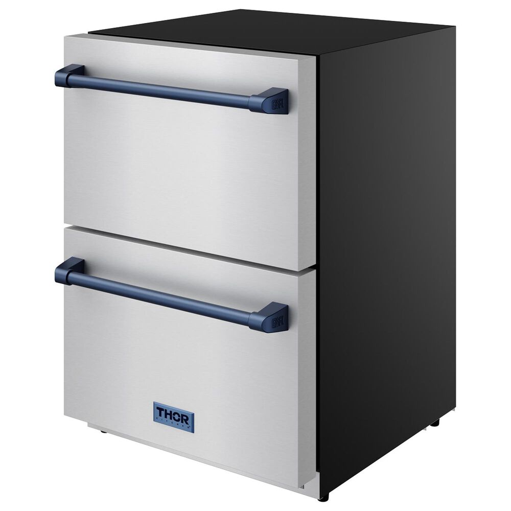 Thor Kitchen Gordon Ramsay 5.4 Cu. Ft. Undercounter Drawer Refrigerator with Blue Handle Kit in Stainless Steel, , large