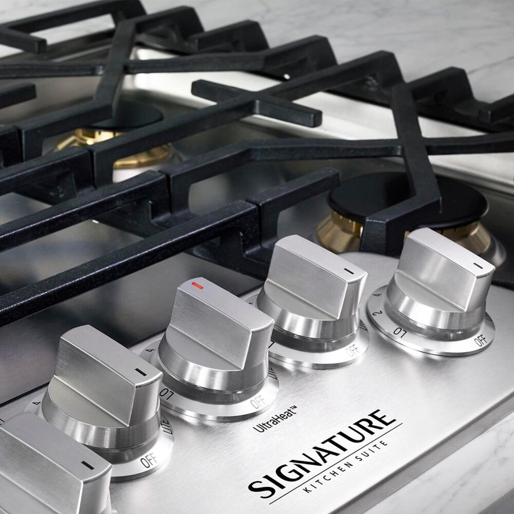 Signature Kitchen Suite 30&quot; Gas Cooktop with Red LED Knob in Stainless Steel, , large