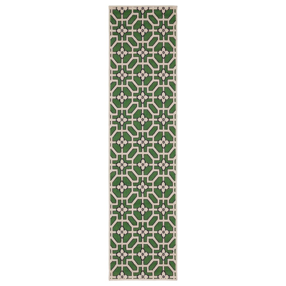 Oriental Weavers Havana Ivory and Green 1"10" x 7"3" Indoor/Outdoor Runner, , large