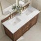 James Martin Vanities Lorelai 60" Double Vanity in Mid-Century Walnut with 3 cm White Zeus Quartz Top, , large