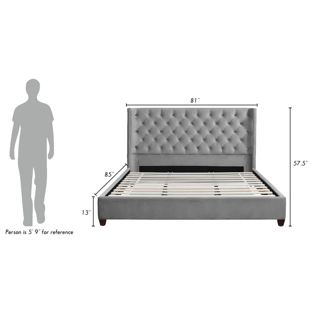 Jennifer Taylor Home Manhattan King Platform Bed in Opal Grey, , large