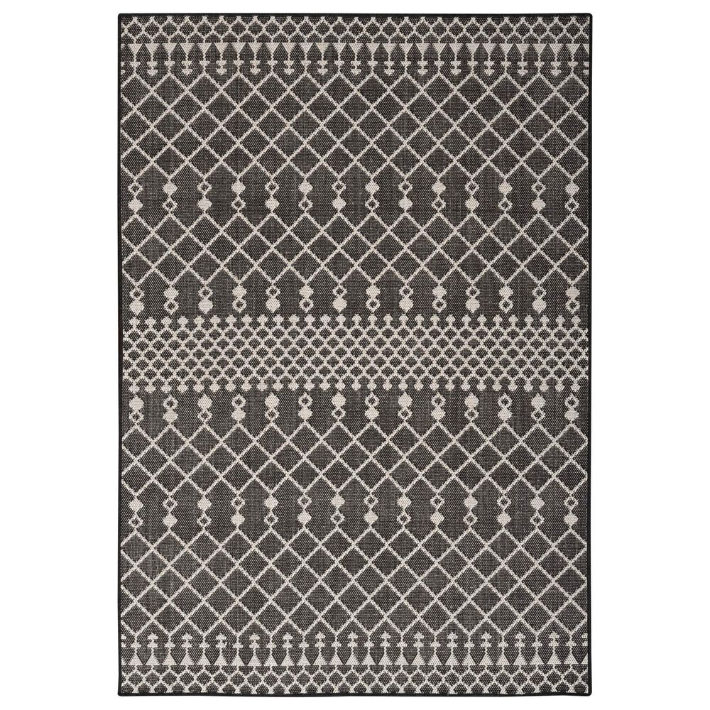 Nourison Positano Southwestern Black 9" x 12" Indoor/Outdoor Area Rug, , large