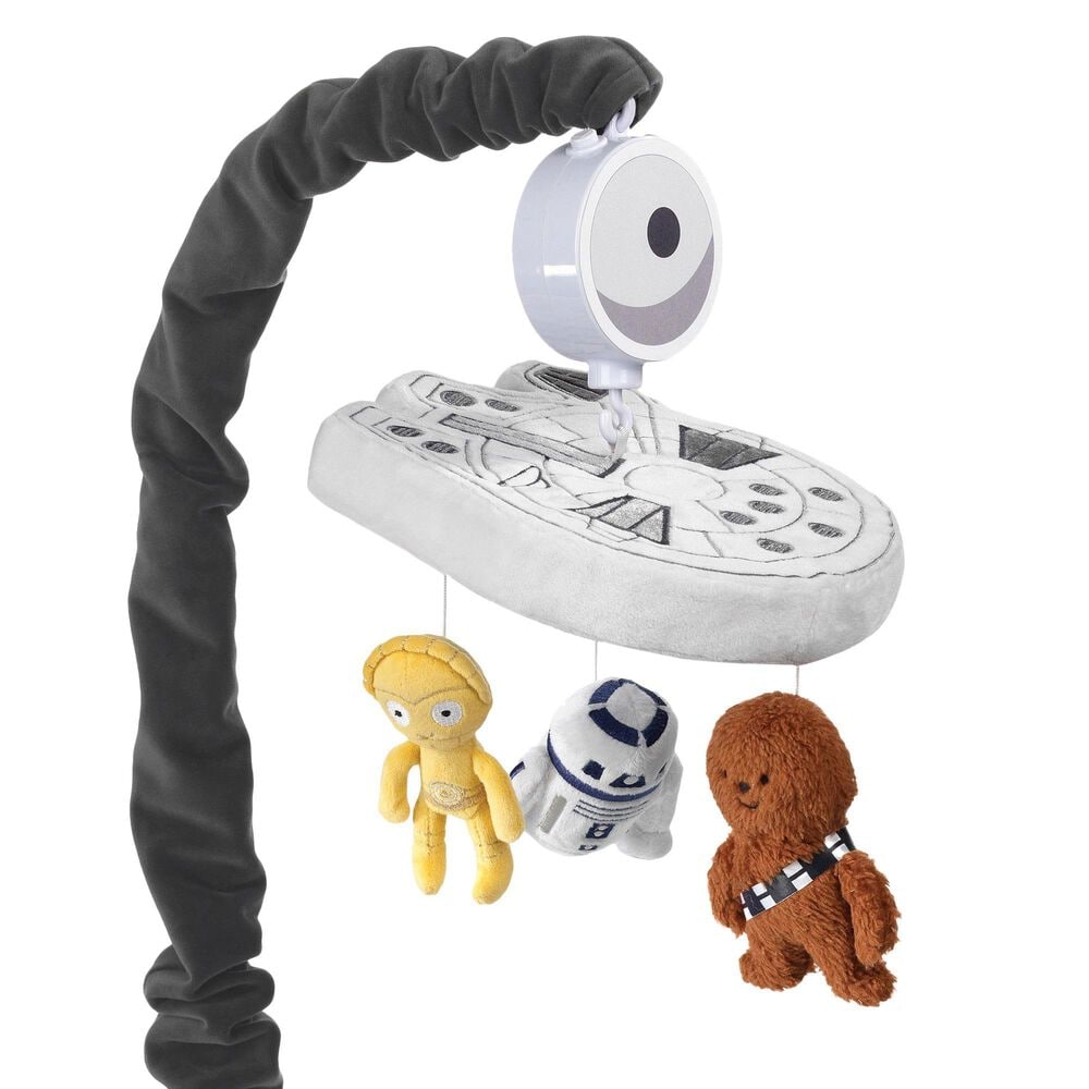 Lambs and Ivy Star Wars Signature Millennium Falcon Musical Baby Crib Mobile in Blue, White, Yellow and Black, , large