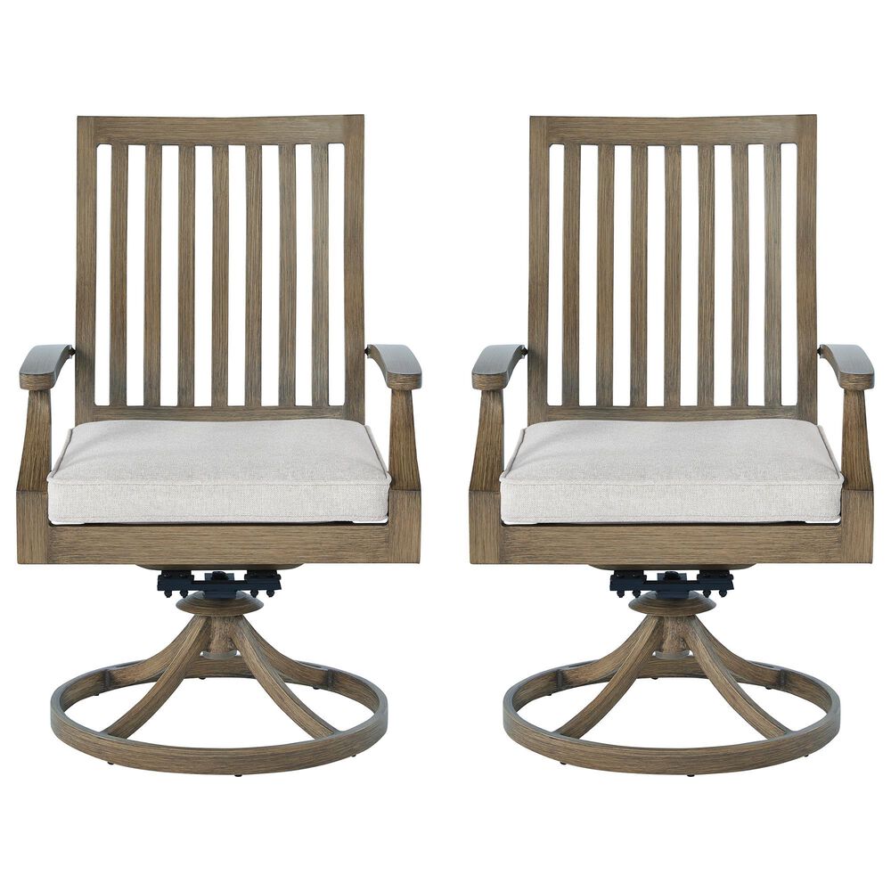 Ashley Rainier Ranch Swivel Chair in Brown &#40;Set of 2&#41;, , large