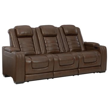 Signature Design by Ashley Backtrack Power Recliner Sofa with Adjustable Headrest in Chocolate, , large