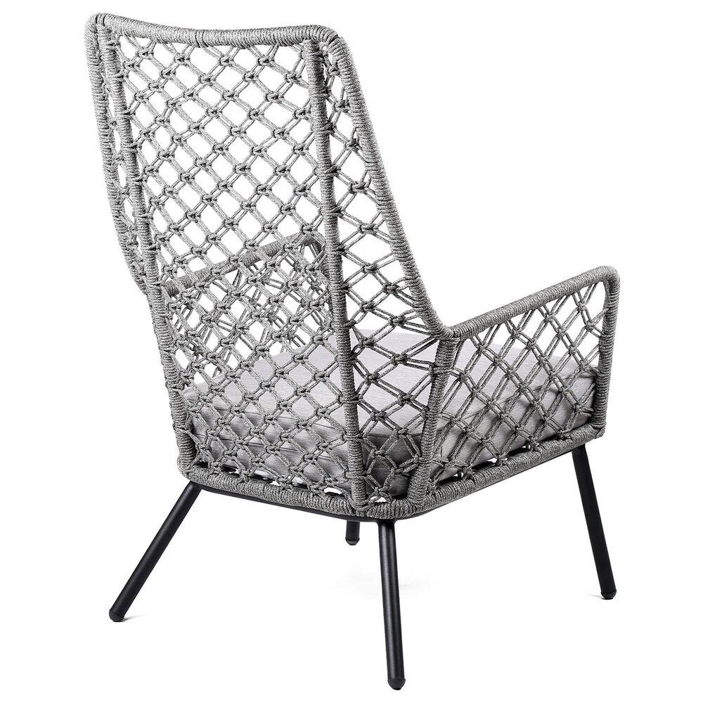 Blue River Marco Outdoor Lounge Chair with Gray Rope in Black, , large